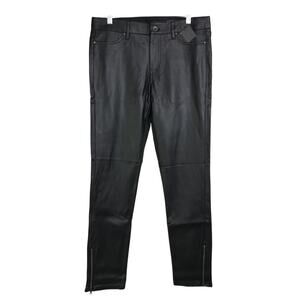 Club Monaco Leather Pants Womens Size 30 Black Joy 5 Pocket Ankle Zip Ankle NWT